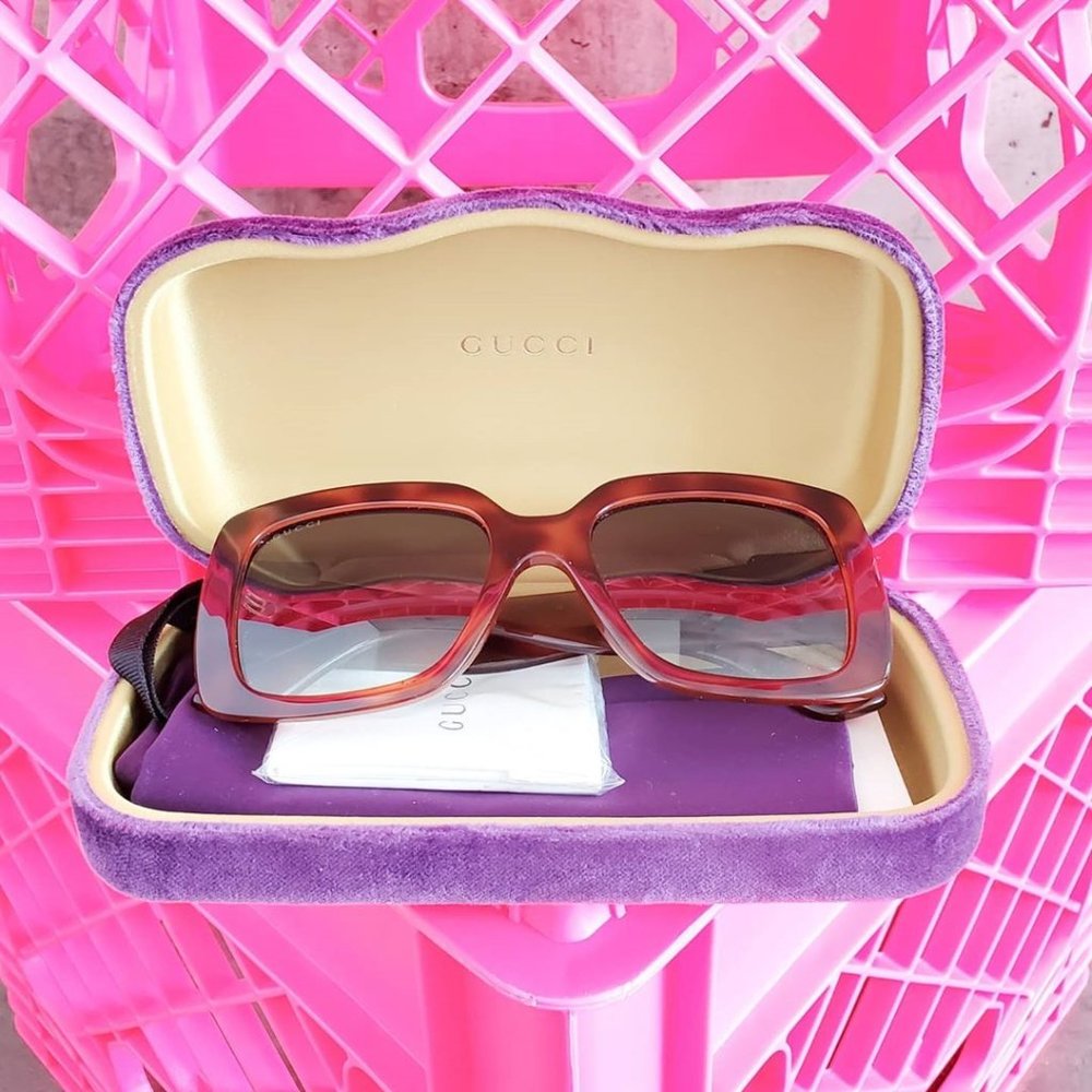 Gucci Havana Square Sunglasses